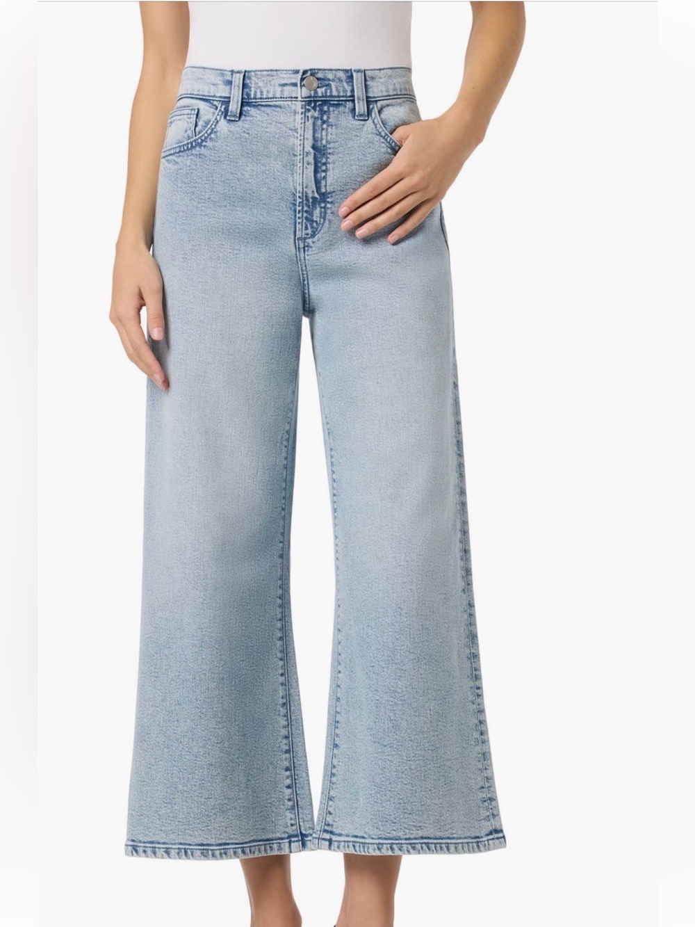 Joe's Jeans High Rise Wide Leg Crop Jeans Light Wash